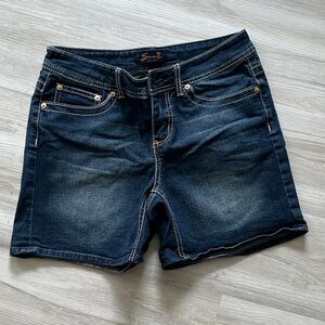 Seven7 Women's Dark Blue Denim Shorts